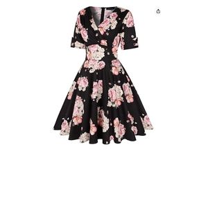 Floral Retro Style Dress 50s